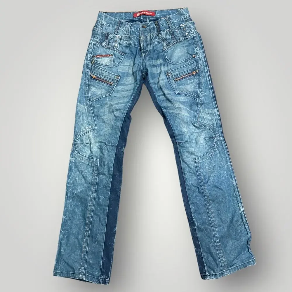 Cipo & Baxx Jeans Men's 32x34 Y2K Cyber Grunge Biker Moto Heavy Stitch Denim